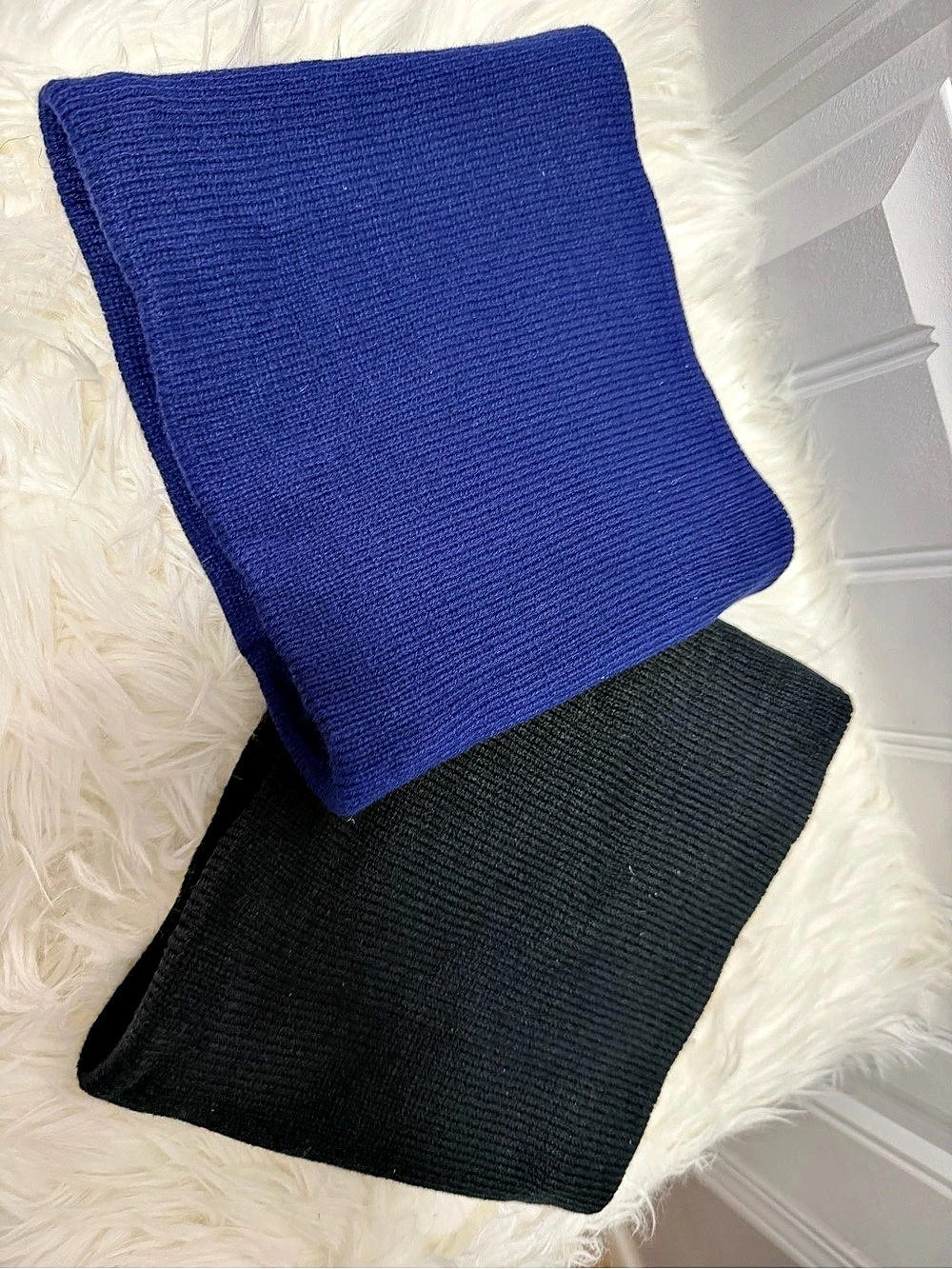 Color Block Blue & Black neck warmers